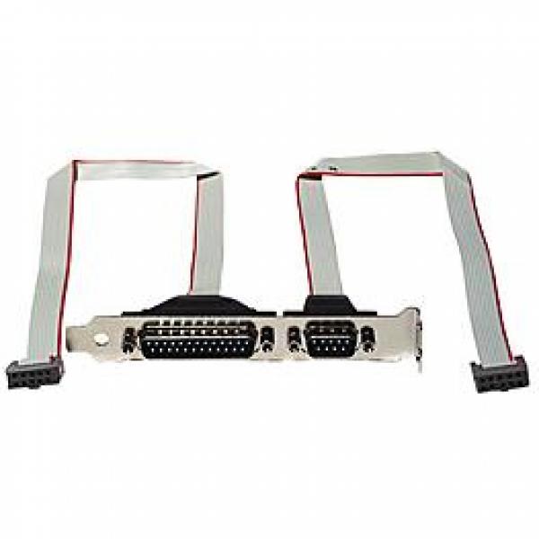 Dual DB9M + DB25M to 10P IDC (Serial Port Replicator) on Bracket